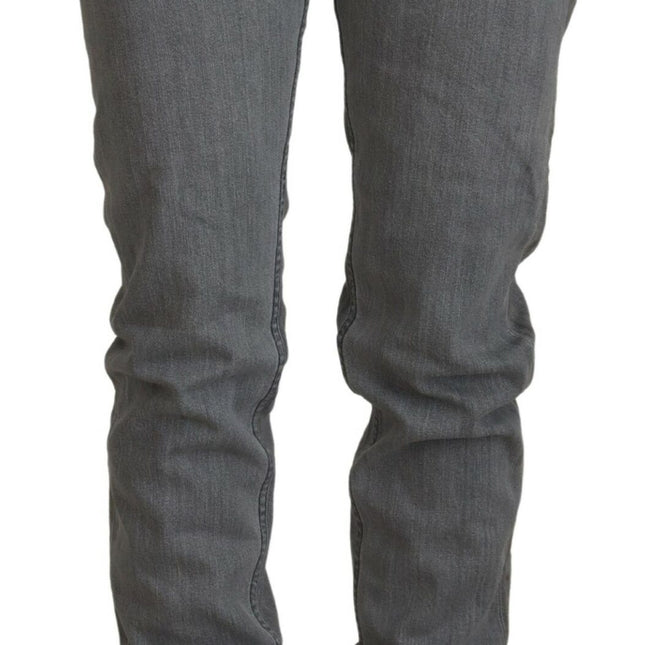 Care Label Gray Washed Cotton Skinny Women Casual Denim Jeans