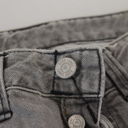 Care Label Gray Washed Cotton Skinny Women Casual Denim Jeans