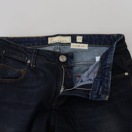 Acht Blue Cotton Skinny Low Waist Women Casual Denim Jeans