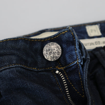 Acht Blue Cotton Skinny Low Waist Women Casual Denim Jeans