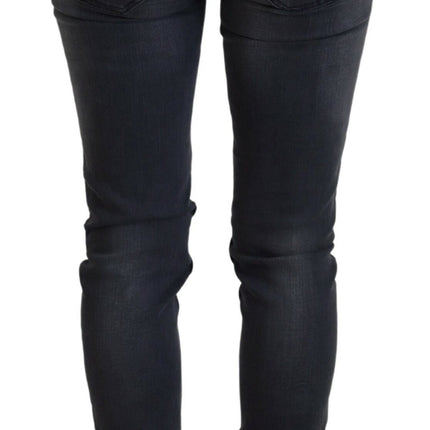 Acht Gray Cotton Skinny Low Waist Women Casual Denim Jeans