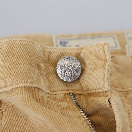 Acht Brown Cotton Corduroy Low Waist Women Casual Jeans