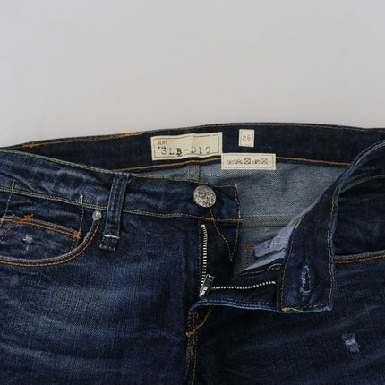 Acht Blue Washed Cotton Low Waist Women Casual  Jeans