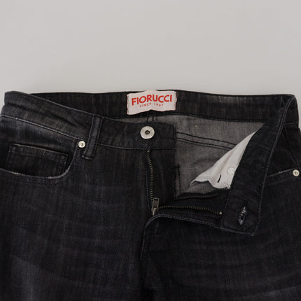 Fiorucci Black Cotton Low Waist Skinny Women Casual Jeans