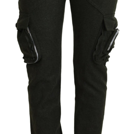 Ermanno Scervino Green Lace Up Leg Women Tapered Pants