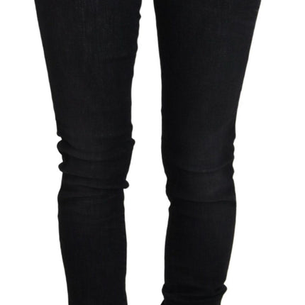 Acht Black Cotton Slim Fit Women Casual Denim Jeans