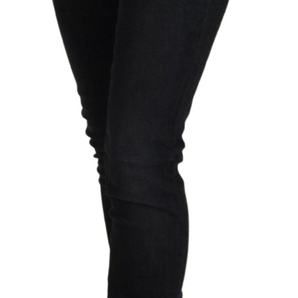 Acht Black Cotton Slim Fit Women Casual Denim Jeans