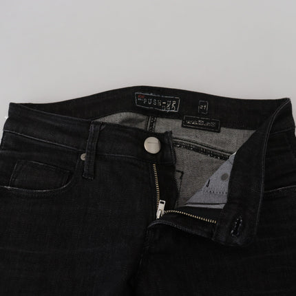 Acht Black Cotton Slim Fit Women Casual Denim Jeans