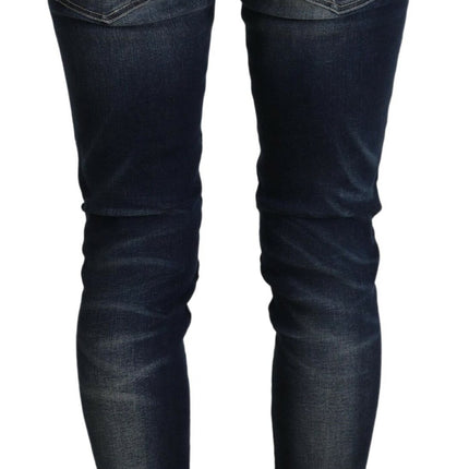 Acht Blue Washed Cotton Slim Fit Women Denim Jeans