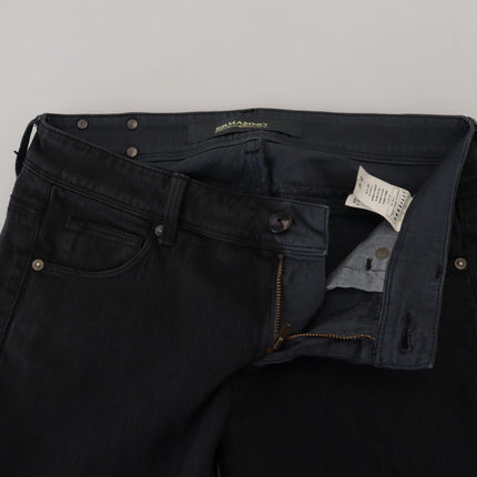 Ermanno Scervino Black Cotton Slim Fit Women Denim Jeans