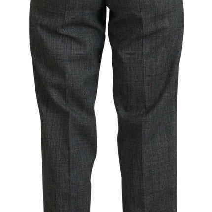 Dolce & Gabbana Gray High Waist Women Wool Pants