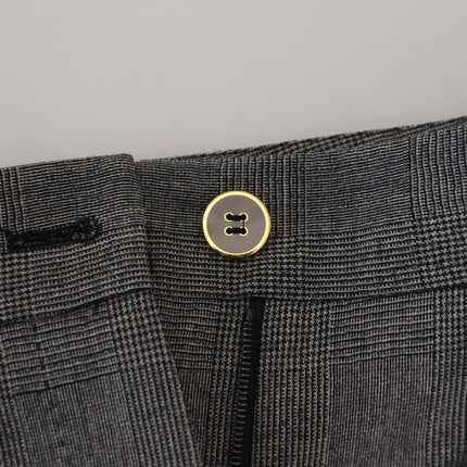 Dolce & Gabbana Gray High Waist Women Wool Pants