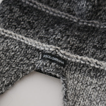 Dolce & Gabbana Gray Warm Fleece Ear Flaps Knit Beanie Hat