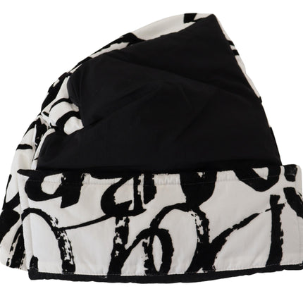 Dolce & Gabbana White Printed Nylon Women Winter Beanie Cap Hat