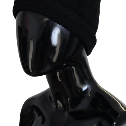 Dolce & Gabbana Black Virgin Wool Women Winter Beanie Cap Hat