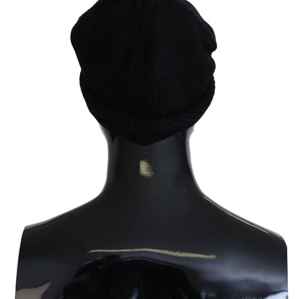 Dolce & Gabbana Black Virgin Wool Women Winter Beanie Cap Hat