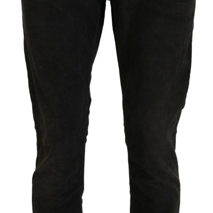 Costume National Gray Cotton Corduroy Men Casual Jeans