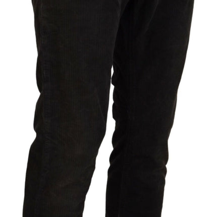 Costume National Gray Cotton Corduroy Men Casual Jeans