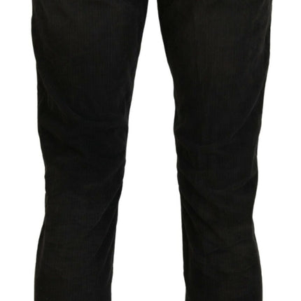 Costume National Gray Cotton Corduroy Men Casual Jeans