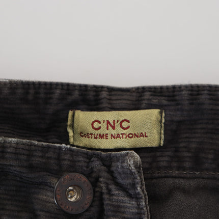 Costume National Gray Cotton Corduroy Men Casual Jeans