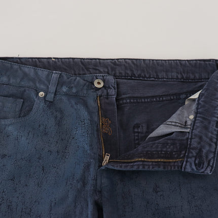 Exte Blue Cotton Tapered Slim Fit Men Casual Denim Jeans