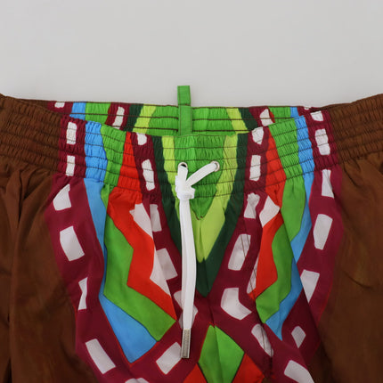 Dsquared² Multicolor Printed Men Beachwear Shorts Swimwear