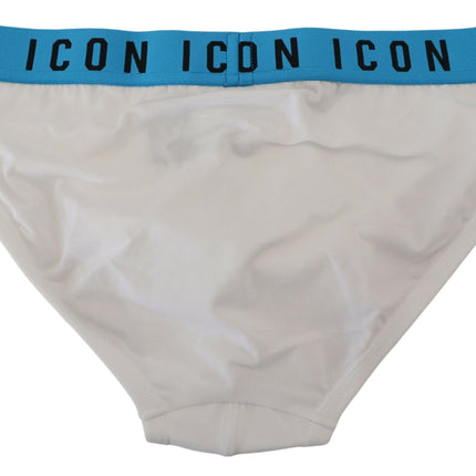 Dsquared² White Icon Logo Cotton Stretch Men Brief Underwear