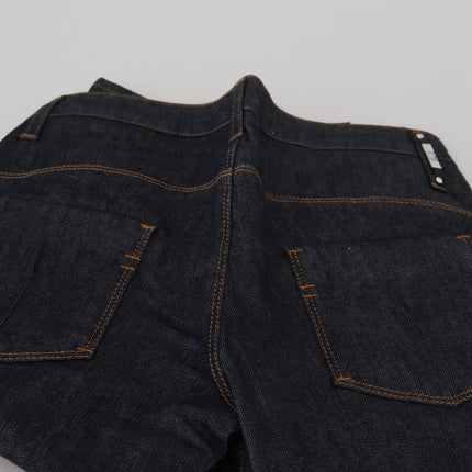 Costume National Blue Low Waist Straight Denim Pants Jeans