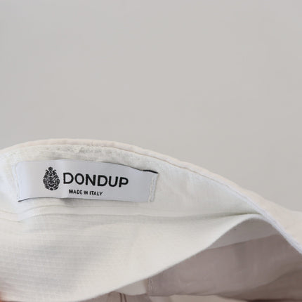 Dondup White High Waist Tapered Women Pants