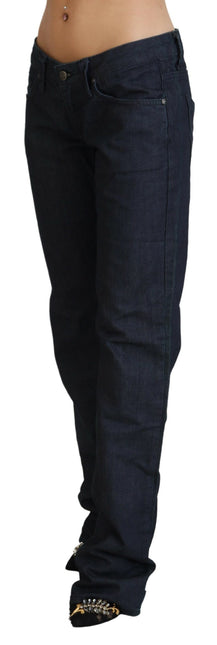 Exte Dark Blue Low Waist Straight Fit Women Denim Jeans