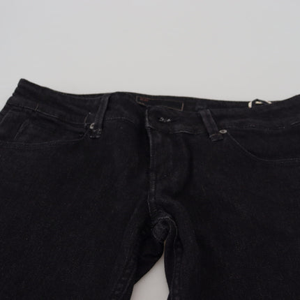 Acht Black Low Waist Slim Fit Cotton Denim Jeans
