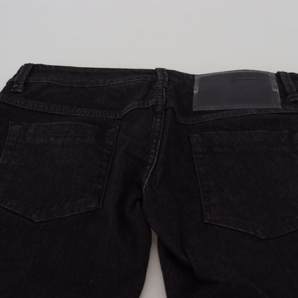 Acht Black Low Waist Slim Fit Cotton Denim Jeans