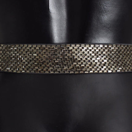 Dolce & Gabbana Multicolor Wide Crystal Buckle Sequined Belt