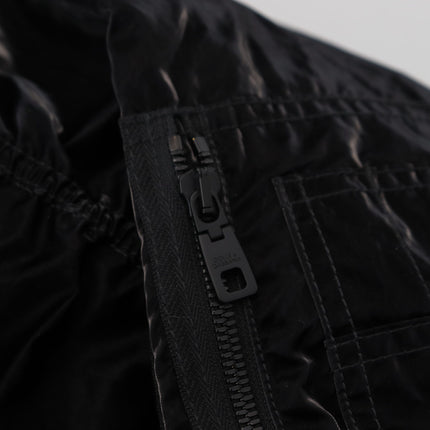 Dolce & Gabbana Black Nylon Hooded Full Zip Bomber Jacket