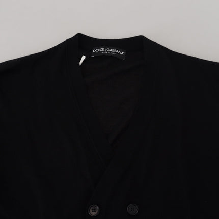 Dolce & Gabbana Black Cashmere Button Down Cardigan Sweater
