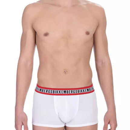 Bikkembergs White Cotton Men's Underwear Trunk Twin Pack