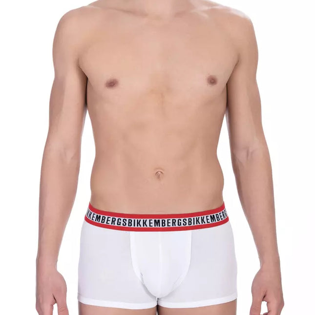 Bikkembergs White Cotton Men's Underwear Trunk Twin Pack