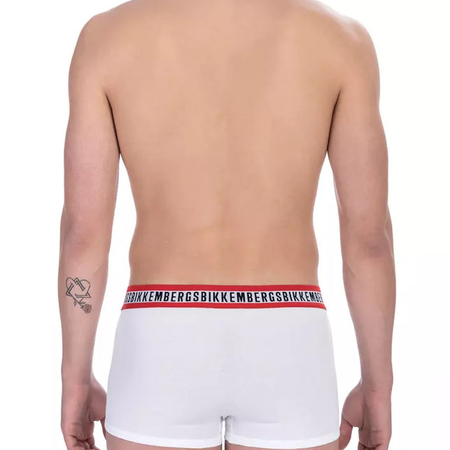 Bikkembergs White Cotton Men's Underwear Trunk Twin Pack