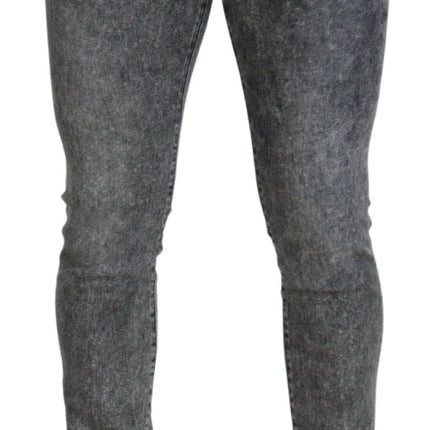 Dolce & Gabbana Grey Washed Cotton Slim Fit Men Denim Jeans