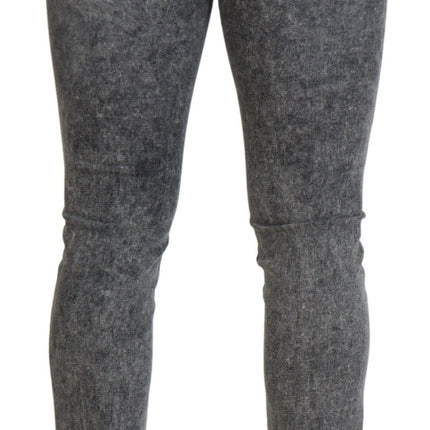 Dolce & Gabbana Grey Washed Cotton Slim Fit Men Denim Jeans