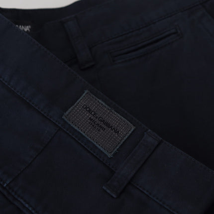 Dolce & Gabbana Blue Cotton Dress Formal Men Pants