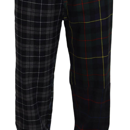Dolce & Gabbana Multicolor Checkered Wool Men Jogger Pants