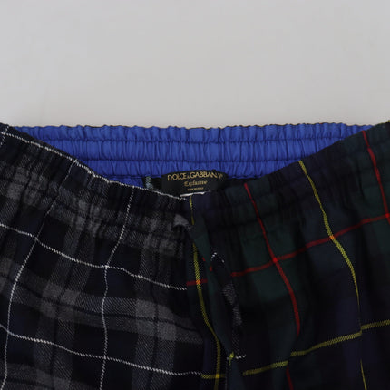 Dolce & Gabbana Multicolor Checkered Wool Men Jogger Pants