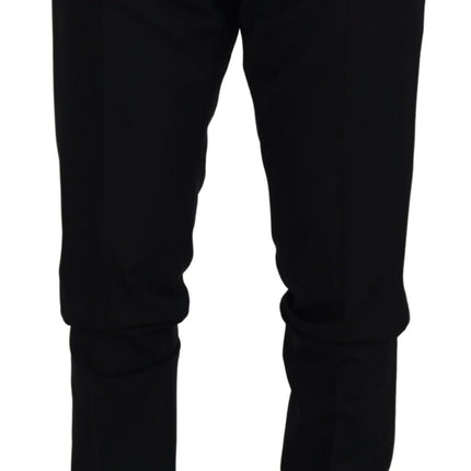 Dolce & Gabbana Black Wool Chino Dress Formal Pants