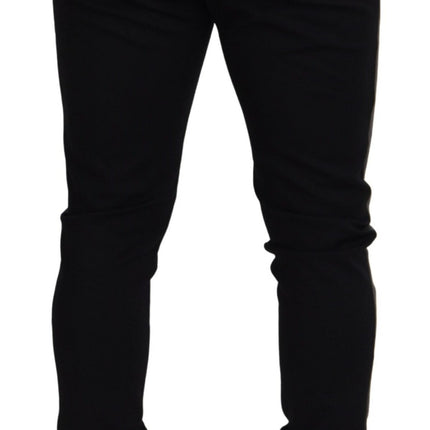 Dolce & Gabbana Black Wool Horseshoe Jogger Pants