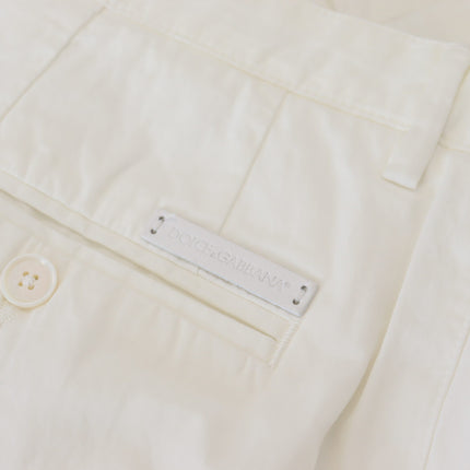 Dolce & Gabbana White Cotton Skinny Chino Pants