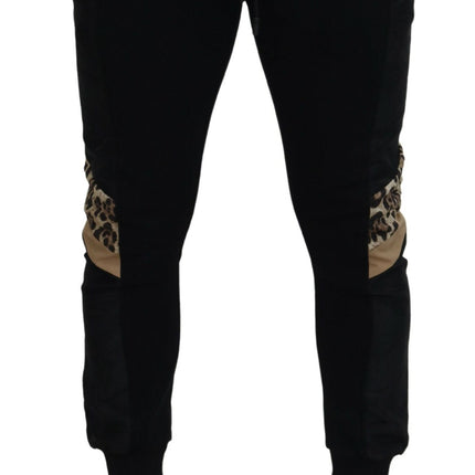 Dolce & Gabbana Black Polyester Skinny Jogger Men Pants