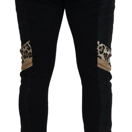 Dolce & Gabbana Black Polyester Skinny Jogger Men Pants