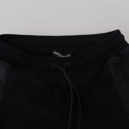 Dolce & Gabbana Black Polyester Skinny Jogger Men Pants