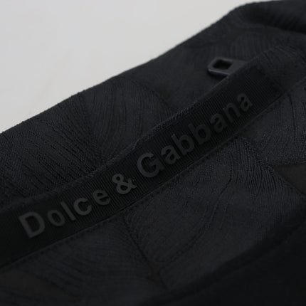 Dolce & Gabbana Black Polyester Skinny Jogger Men Pants